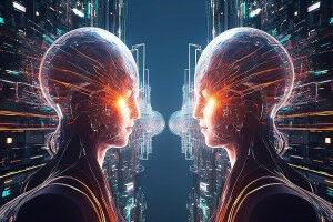 Two artificial intelligences talk to each other