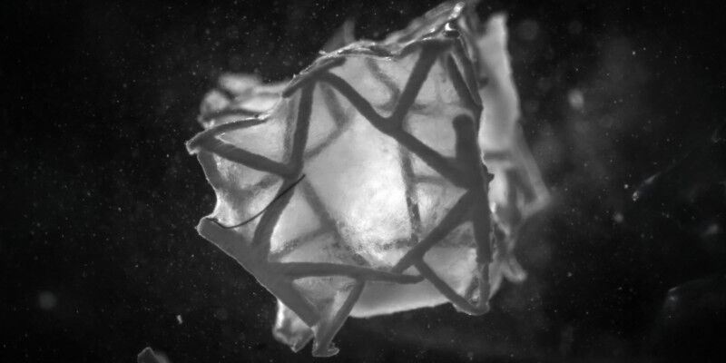 Illustration of the 3D-printed scaffold, which contracts in heart tissue (Image: