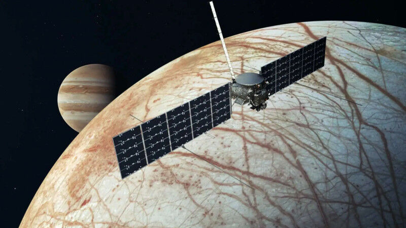Künstlerische Darstellung der Europa Clipper-Raumsonde der NASA. © NASA/JPL-Calt