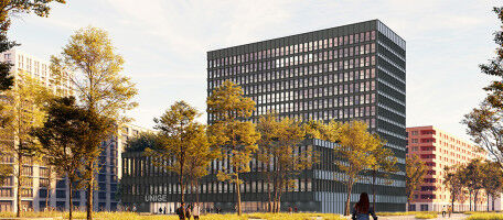 Premi�re pierre du nouveau b�timent de l'Universit� de Gen�ve � Quai Vernets